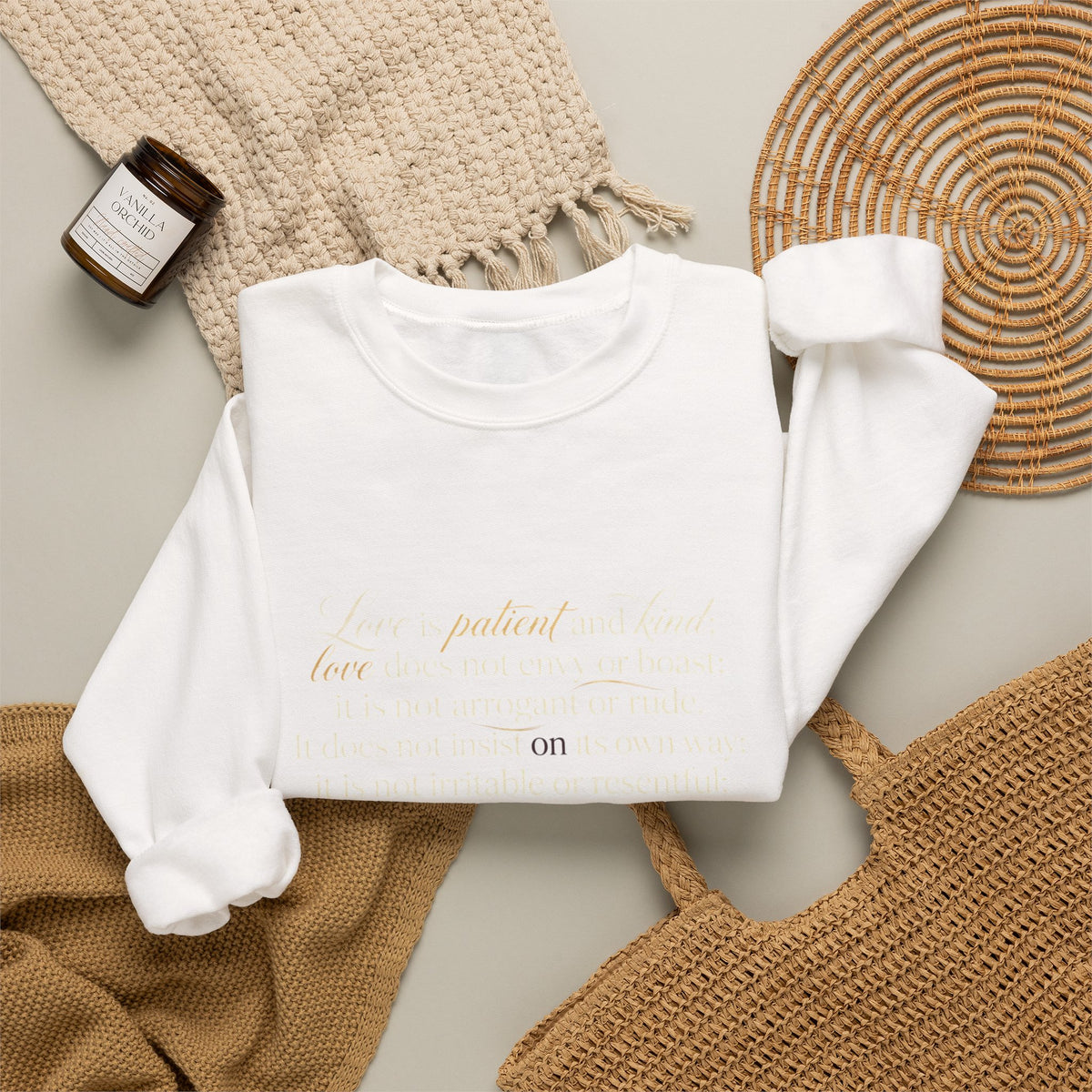 Crewneck Sweatshirt — Minimal Inspirational Text Design