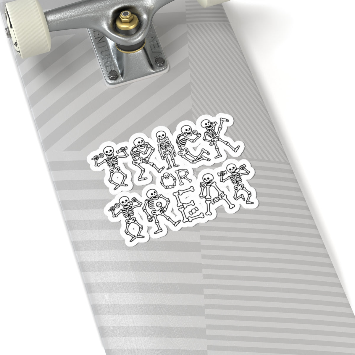 Trick or Treat Skeleton Kiss-Cut Sticker Sheet — Halloween Skull Decal