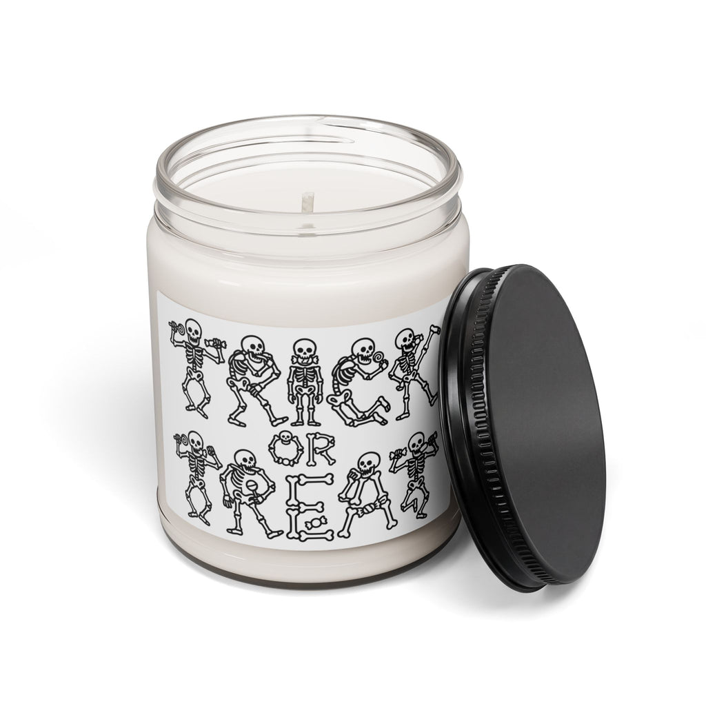 Halloween "Trick or Treat" Skeleton Soy Candle — 9oz Scented Jar
