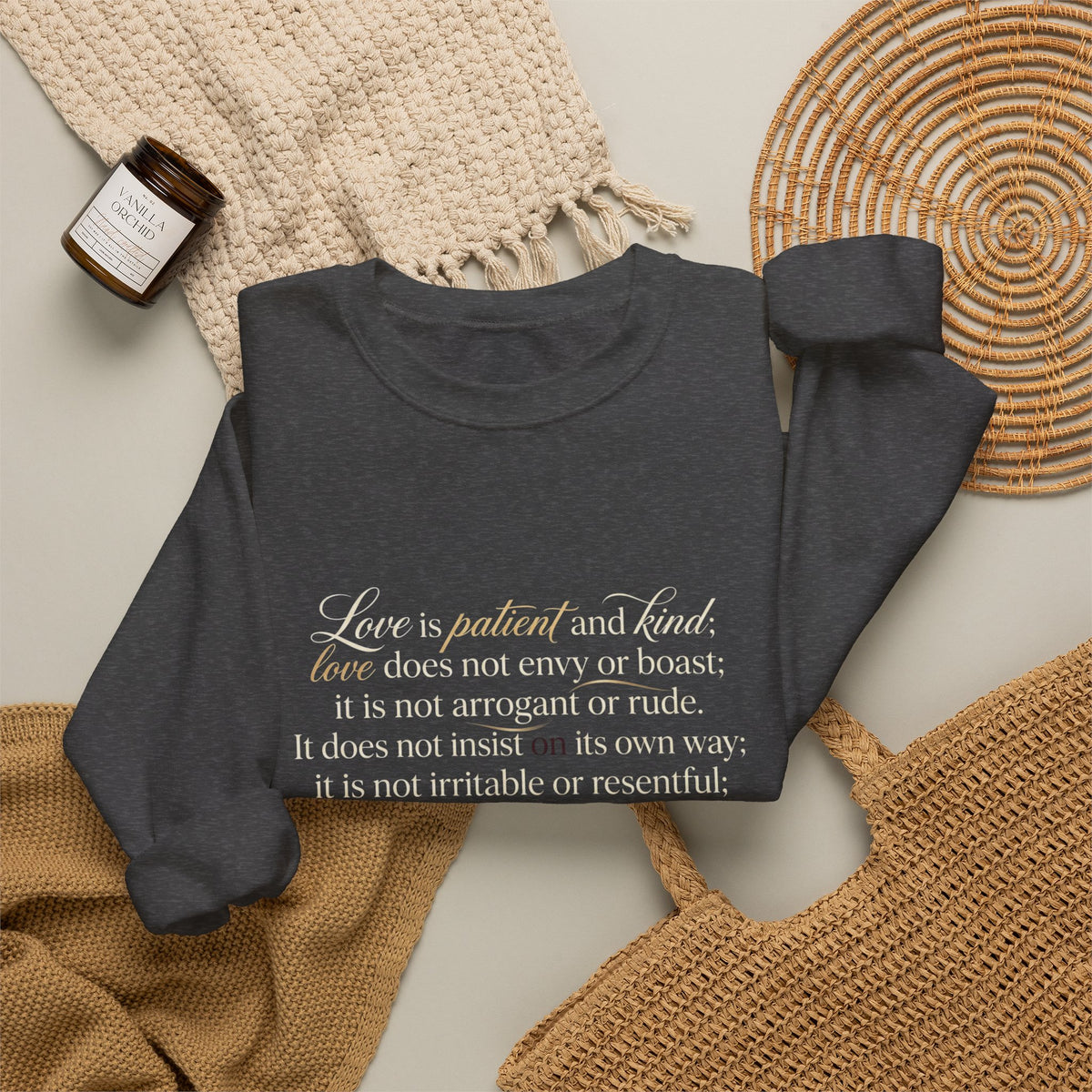Crewneck Sweatshirt — Minimal Inspirational Text Design
