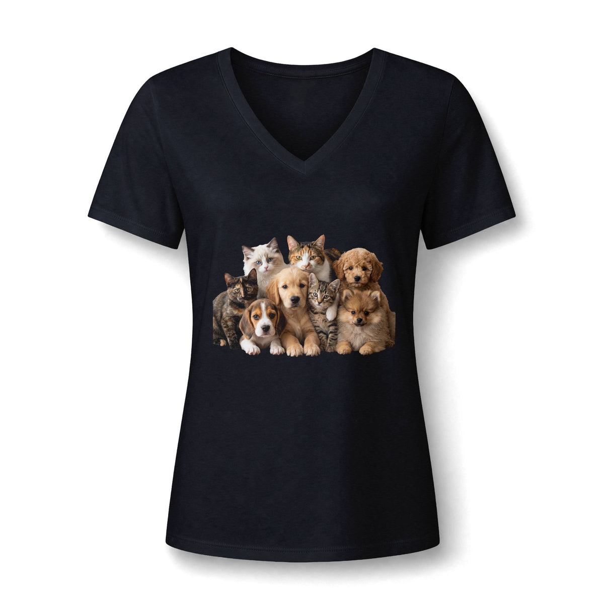 Jesus Portrait V-Neck Tee — Faith Graphic Women's T-Shirt