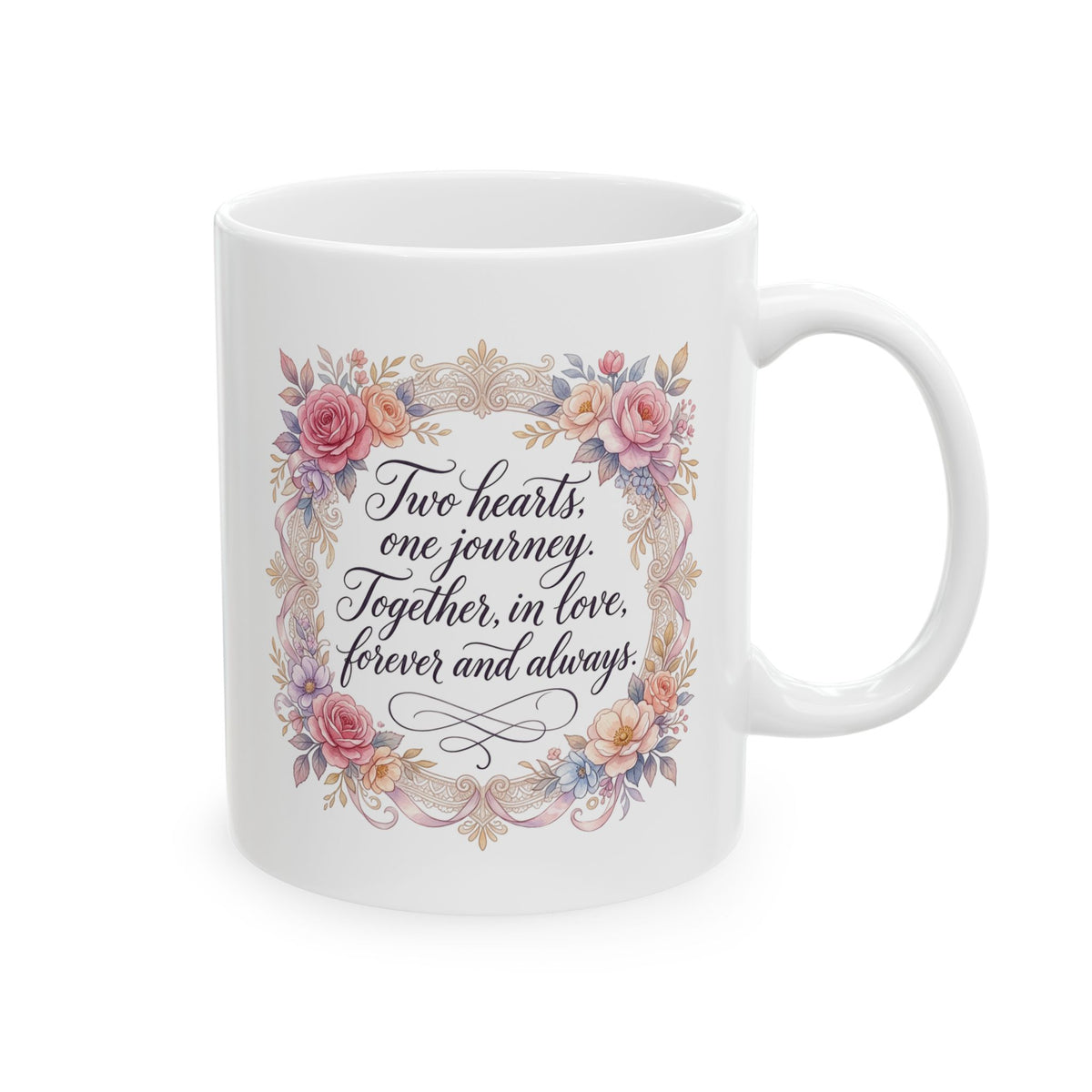 Floral 'Wedding Couple' Ceramic Mug — 11oz & 15oz Mother's Day Coffee Cup