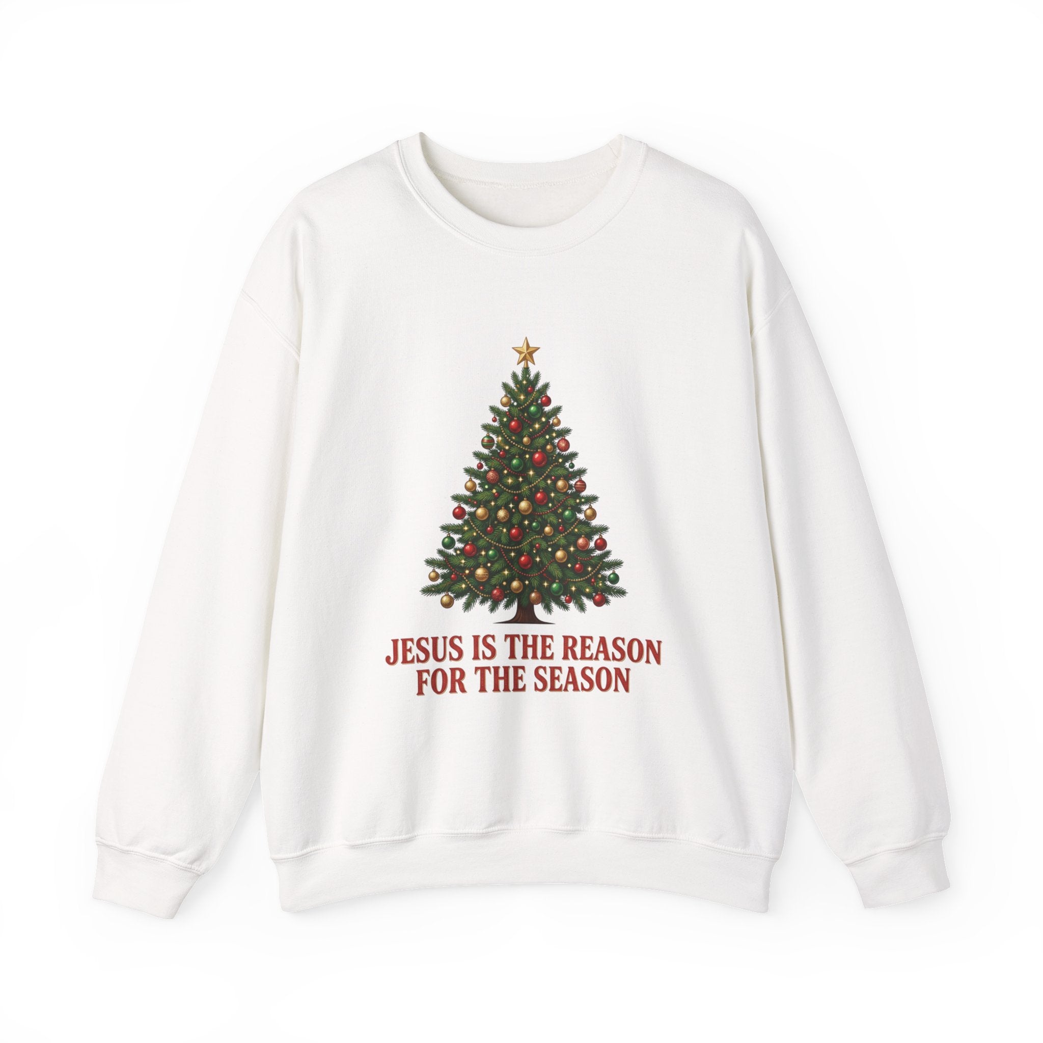 Jesus is the Reason for the Season — Christmas Tree Christian Sweatshirt