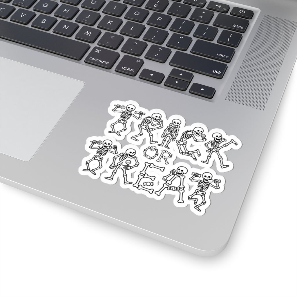 Trick or Treat Skeleton Kiss-Cut Sticker Sheet — Halloween Skull Decal