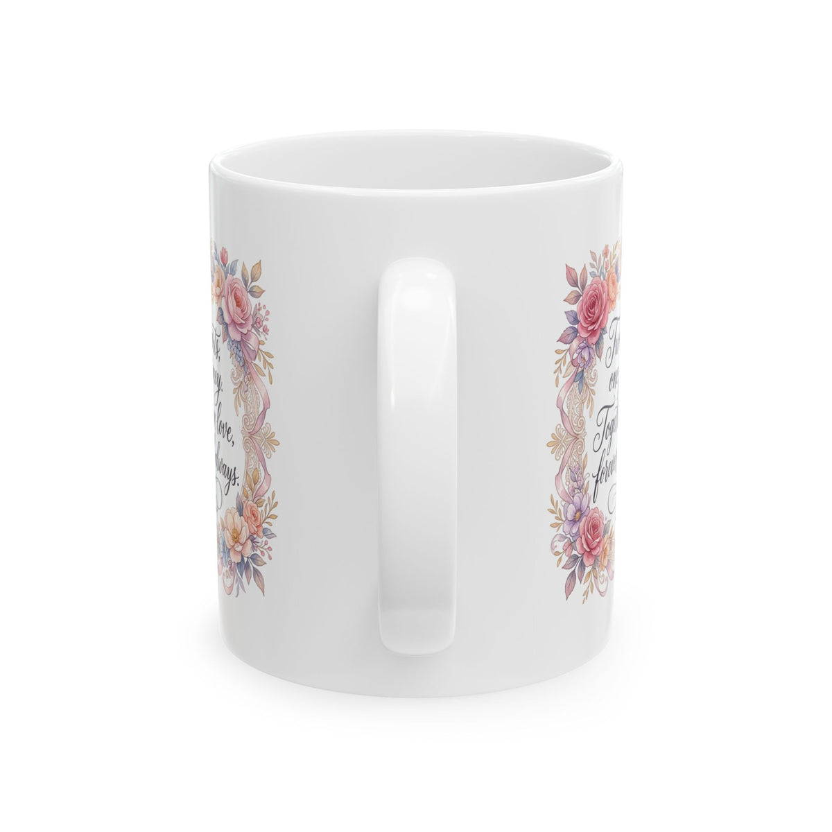 Floral 'Wedding Couple' Ceramic Mug — 11oz & 15oz Mother's Day Coffee Cup