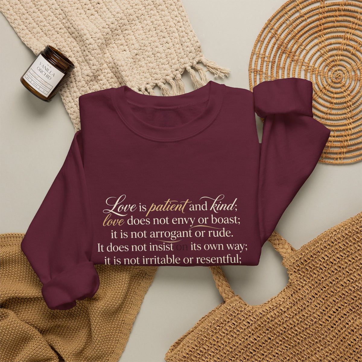 Crewneck Sweatshirt — Minimal Inspirational Text Design