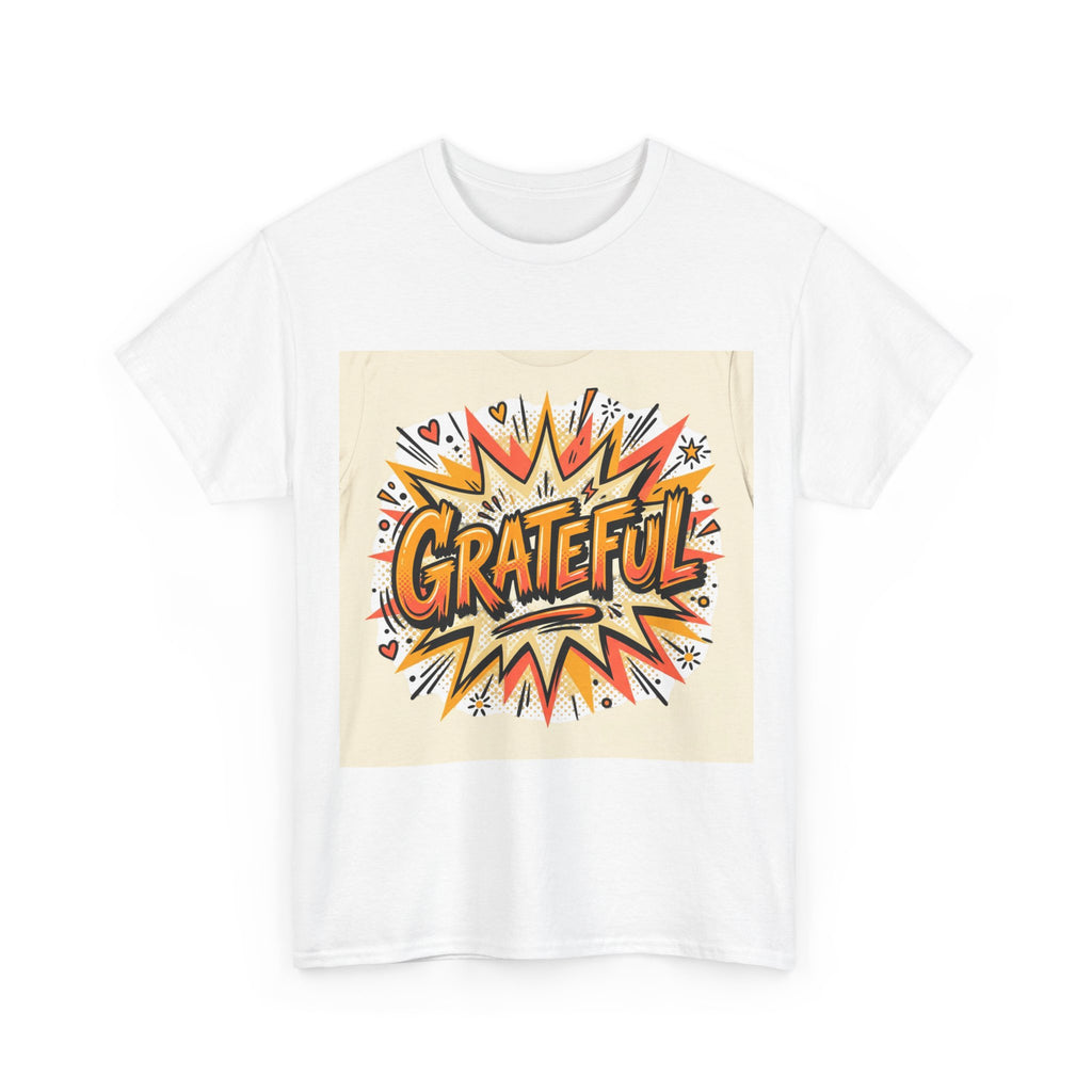 Grateful Graphic Tee – Retro Comic Pop Art Thankful Shirt