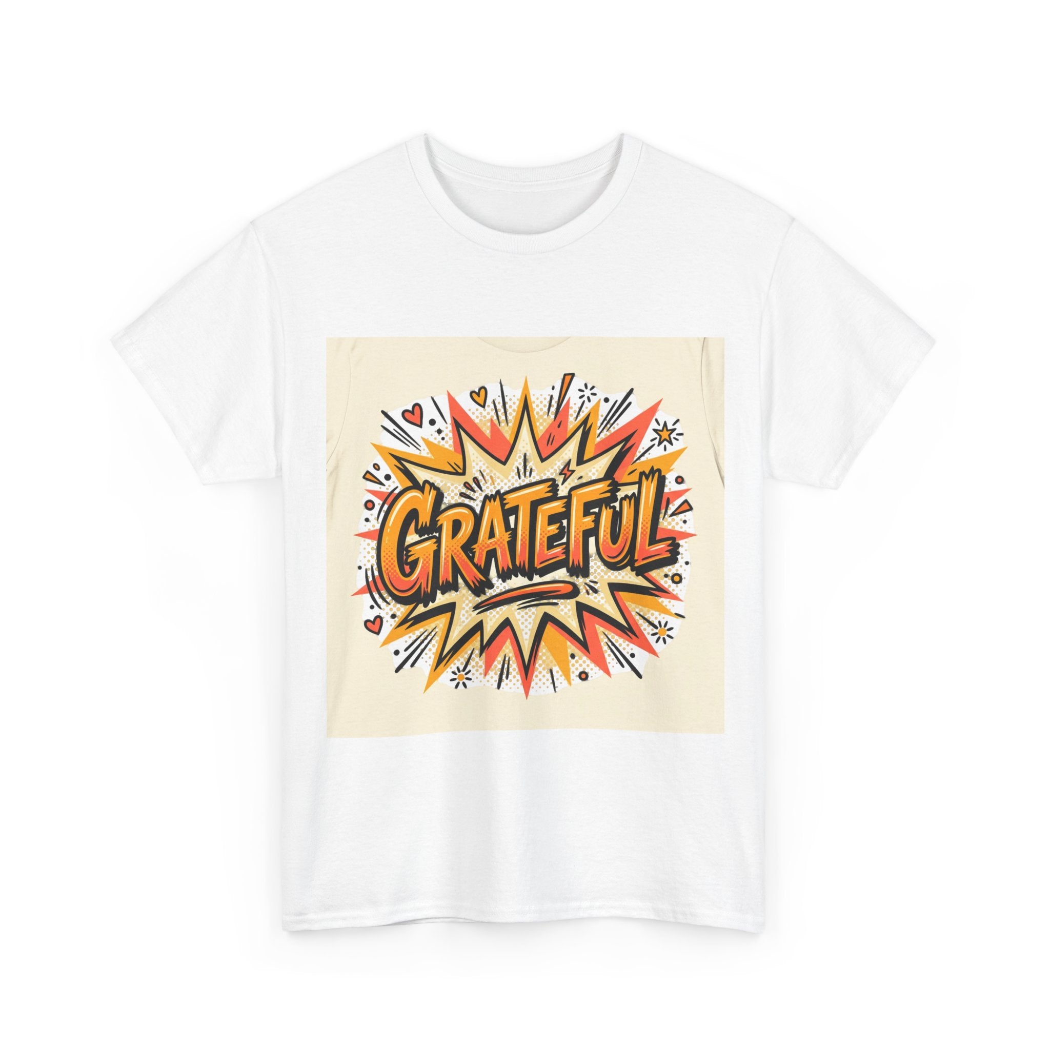 Grateful Graphic Tee – Retro Comic Pop Art Thankful Shirt