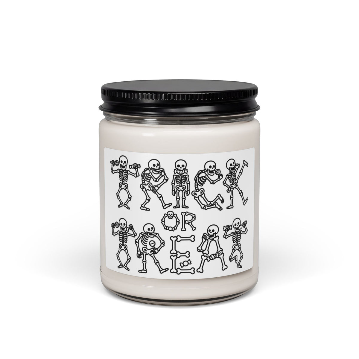 Halloween "Trick or Treat" Skeleton Soy Candle — 9oz Scented Jar