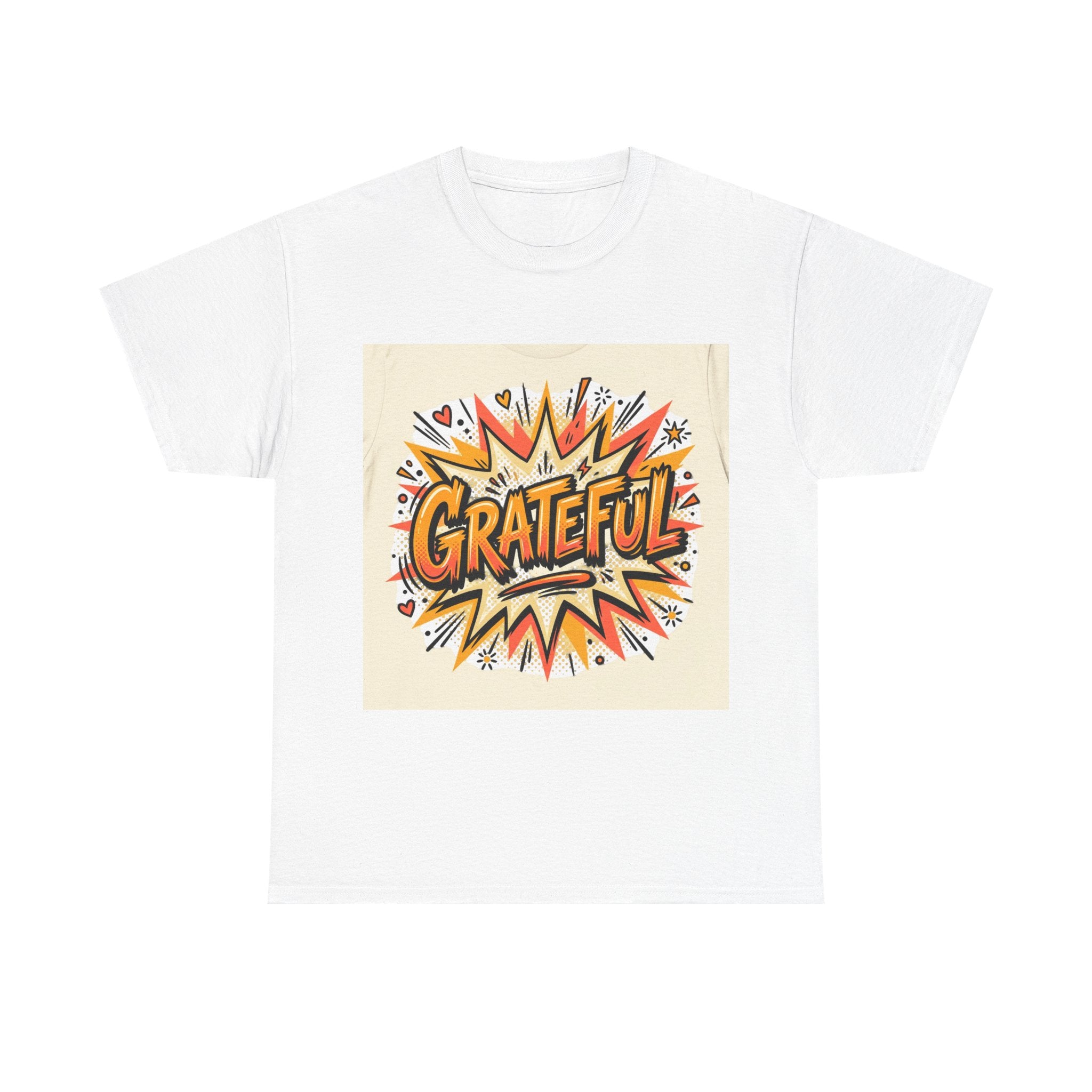 Grateful Graphic Tee – Retro Comic Pop Art Thankful Shirt
