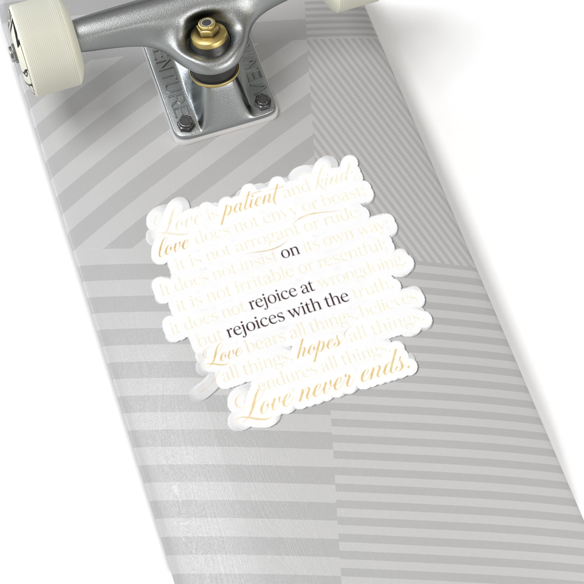 Love Never Ends Quote Sticker – 'rejoice with the Love' Script Kiss-Cut Sticker