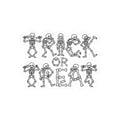 Trick or Treat Skeleton Kiss-Cut Sticker Sheet — Halloween Skull Decal