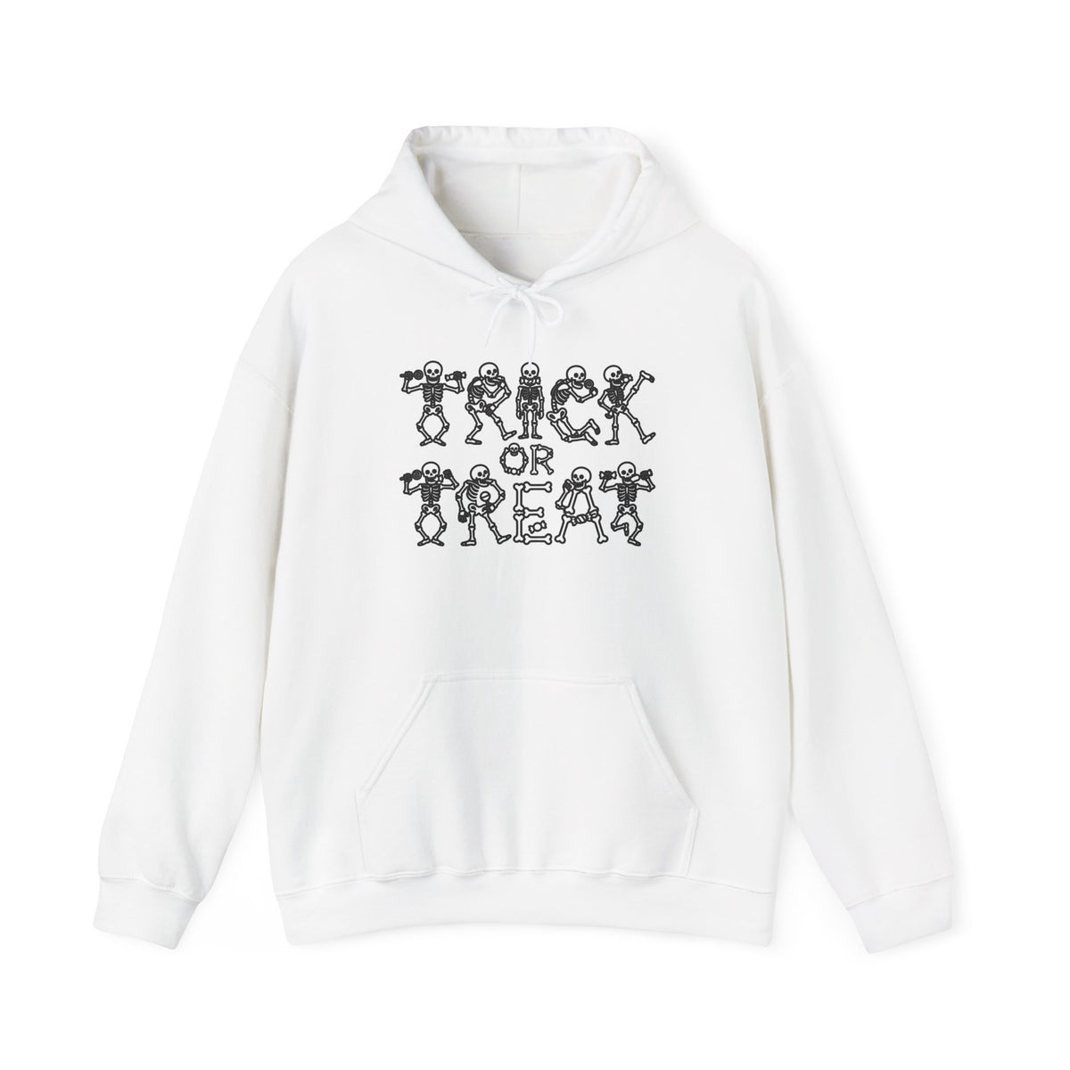 Trick or Treat Skeletons Halloween Hoodie — Cute Dancing Bone Characters